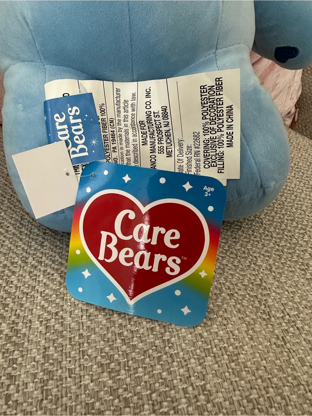 Care Bears Blue Cloud Bear Plush - Light Blue Stuffed Toy/PILLOW - Picture 4 of 5